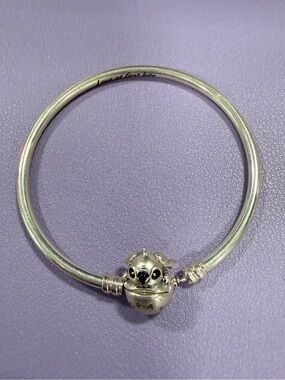 Sterling Silver Cute Animal Charm Bangle Bracelet - Silver